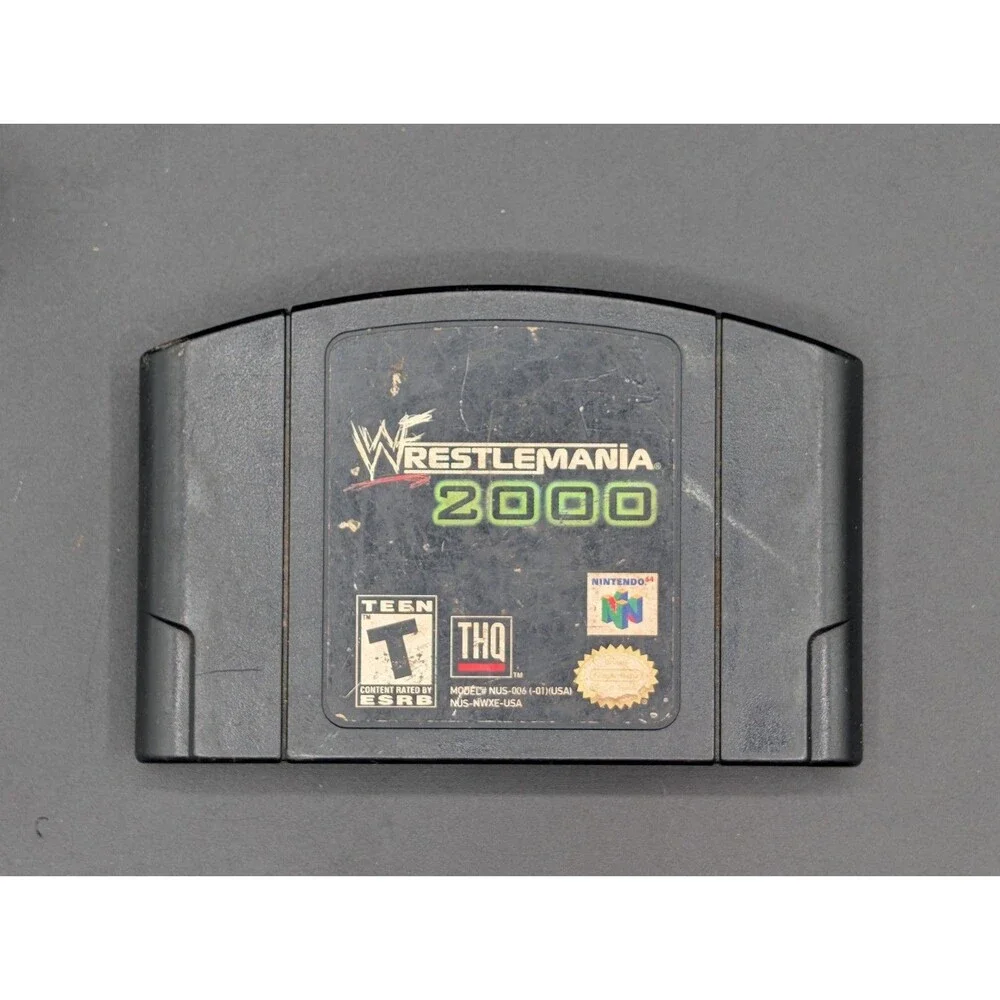 WWF WrestleMania 2000 N64 Nintendo 64 Cartridge Tested Working Label Wear